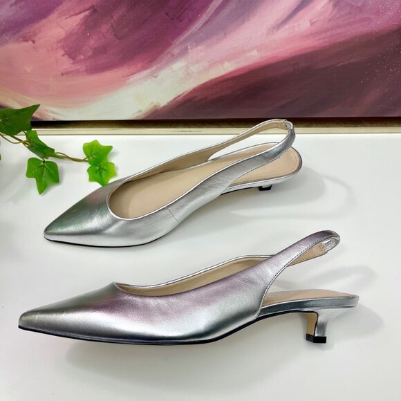 Marc Fisher Posey Slingback Pump in Silver Size 6.5 - Picture 7 of 11